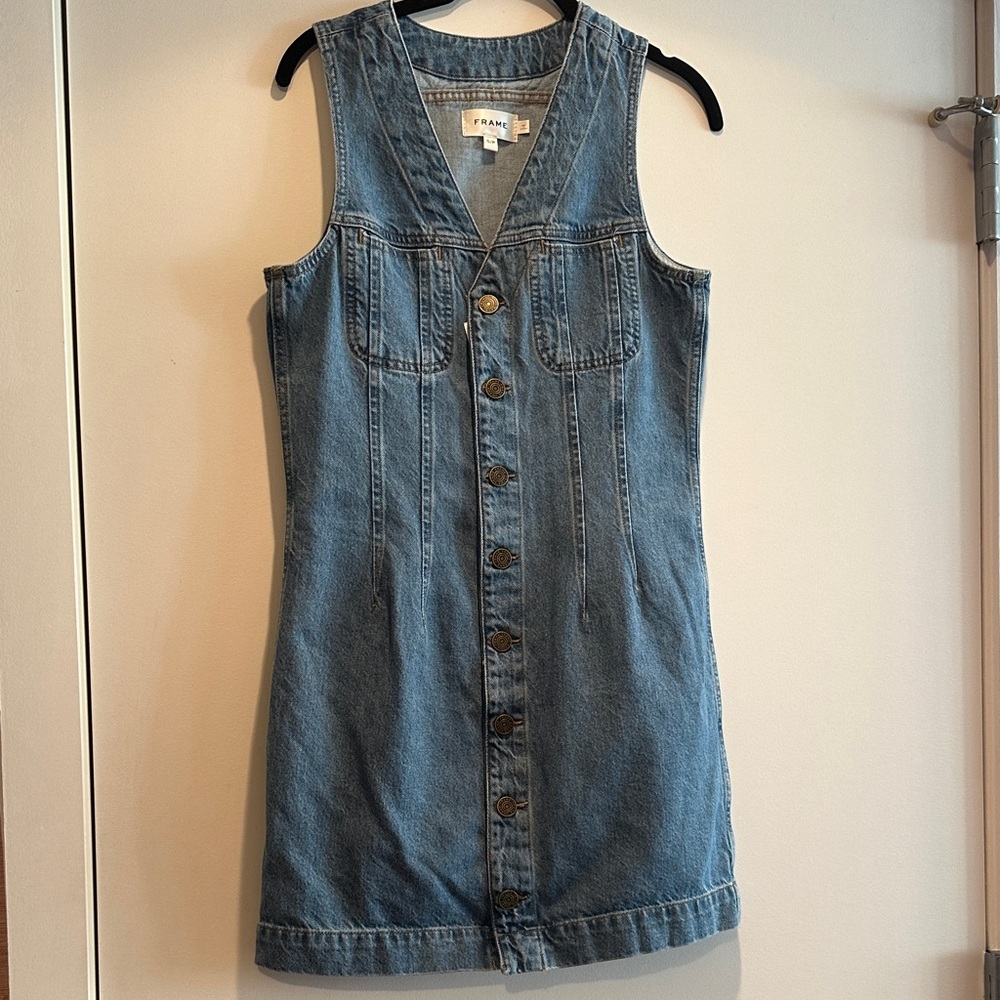 Frame Denim Trucker Button-Down Dress